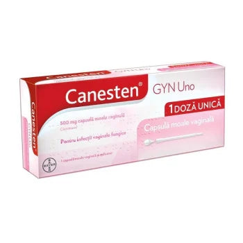 Canesten GYN Uno, 500 mg, soft vaginal capsule, clotrimazole, yeast infection treatment, feminine health, vaginal care, antifungal treatment, intimate health, feminine hygiene