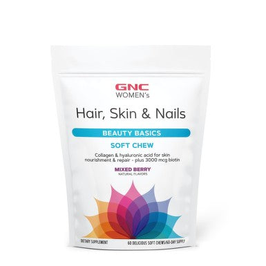 GNC WOMEN HAIR SKIN NAILS FORMULA MIXED BERRY X 60 CANDY