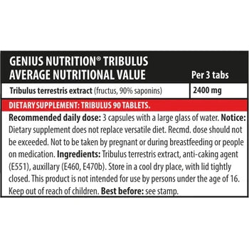 TRIBULUS 90 CAPSULES, POUR L'ÉQUILIBRE HORMONAL - GENIUS NUTRITION