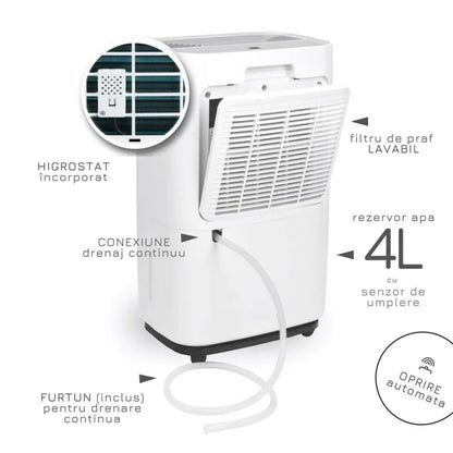 ROOM DEHUMIDIFIER, ELECTRIC, TURBONAIRE SENSO 25 Wi-Fi, 25 L/24 h, 4 l tank, DIGITAL CONTROL, TIMER