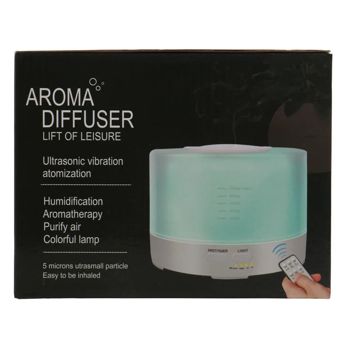 DIFFUSEUR D'AROMATHÉRAPIE ULTRASONORE 500 ML, FONCTION HUMIDIFICATION ET PURIFICATION DE L'AIR