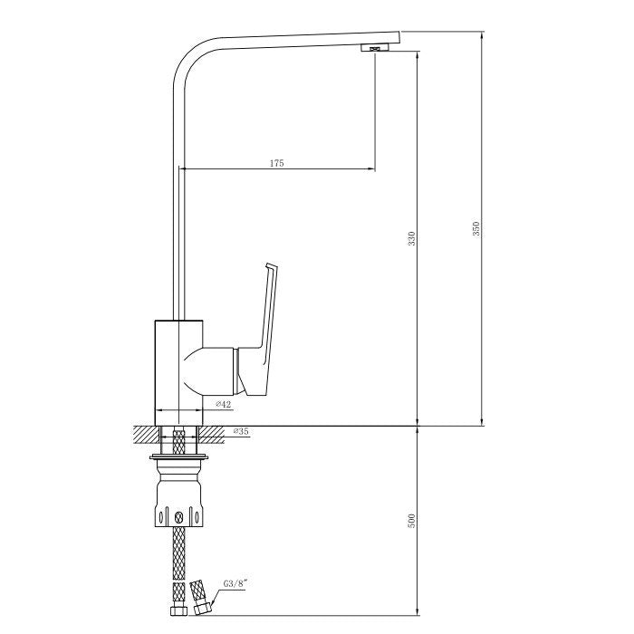 KITCHEN FAUCET KADDA GIRARD MY2061-42C, CHROME