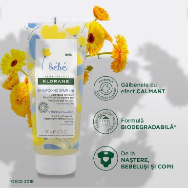 Klorane Bébé Shampoo 200 ml – Gentle Care for Baby's Hair