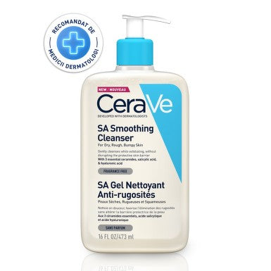 CERAVE SA GEL NETTOYANT ANTI RUGOSITÉS VISAGE ET CORPS PEAU RUGUEUSE SÈCHE À RUGOSITÉS 473ML