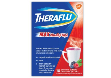 THERAFLU MAX RHUME ET GRIPPE FRUITS DES FORÊTS ET MENTHOL 10 Sachets