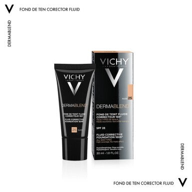 VICHY DERMABLEND FOND DE TEINT CORRECT FLUIDE 16H RESISTANCE PART 25 NUDE