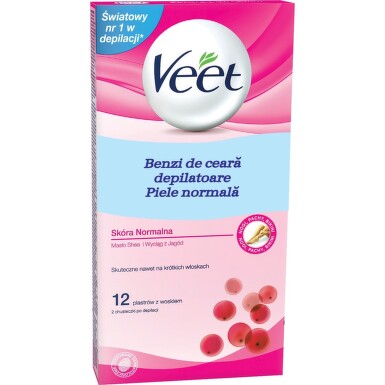 Veet Cold Wax Strips for Hair Removal – 12 Pieces