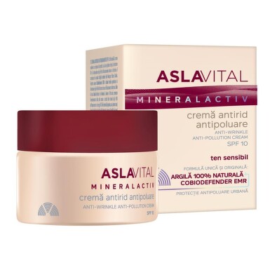 ASLAVITAL CRÈME MINÉRALACTIVE ANTI-RIDES ANTI-POLLUTION SPF10 50ML