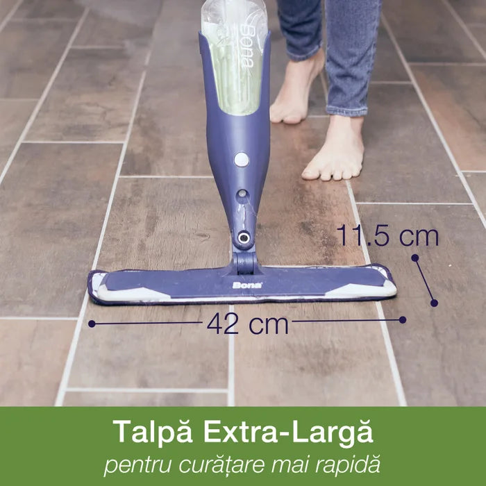 BONA SPRAY MOP FOR PARQUET AND CERAMICS + TAIL + TANK + SPRAY SYSTEM H129cm, 38.5 x 10 x 5 CM