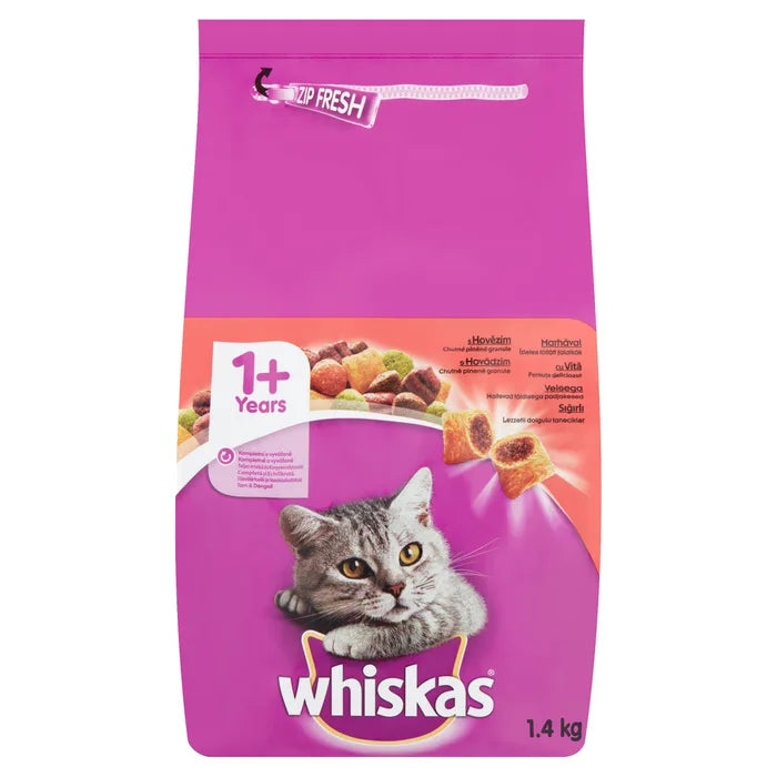 WHISKAS, ADULTE, BOEUF, 1,4 kg