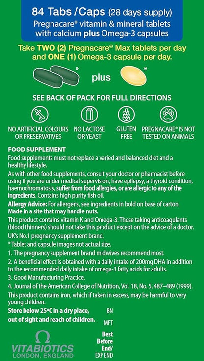 Pregnacare Max, Maximum Support Formula During Pregnancy, within the Pregnacare range 84 Tablets