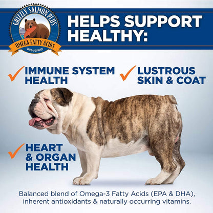 GRIZZLY PLUS HIGH OMEGA 6 ALASKAN SALMON OIL FOR DOGS AND CATS