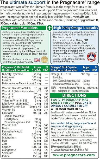 Pregnacare Max, Maximum Support Formula During Pregnancy, within the Pregnacare range 84 Tablets