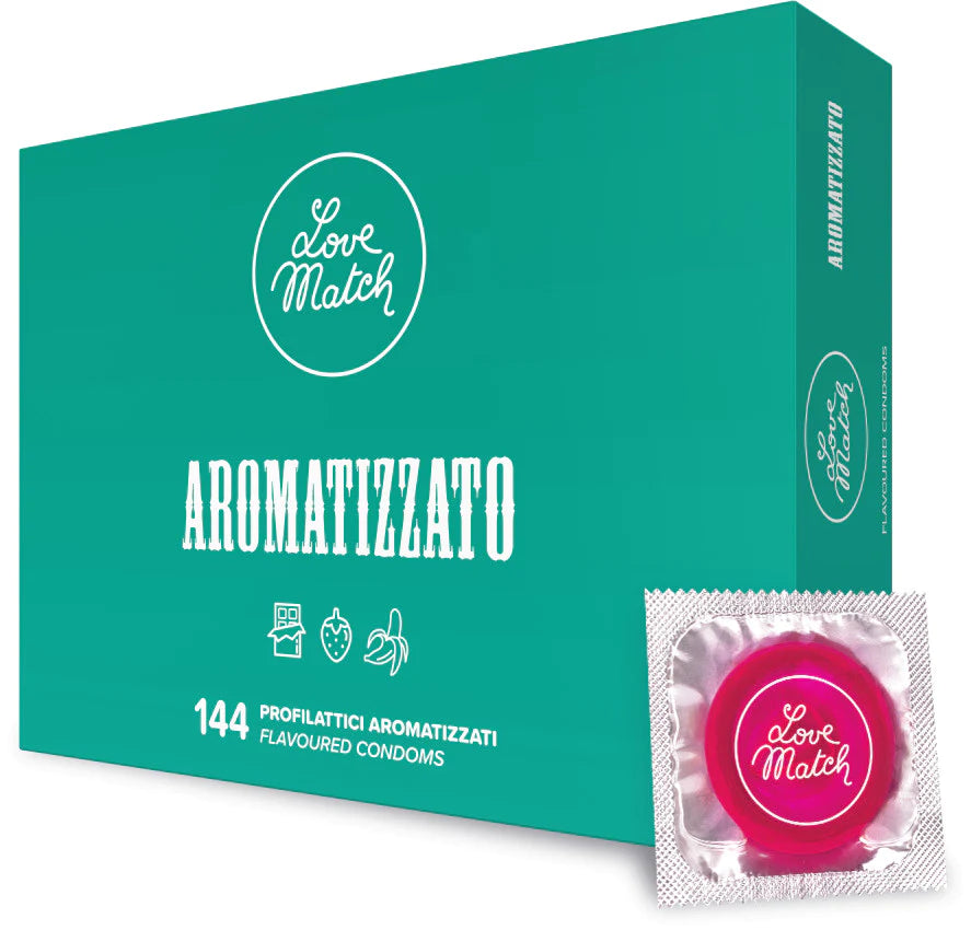 Professional Condoms, Love Match Aromatizzato, Chocolate, strawberry and banana flavors, 144 pcs