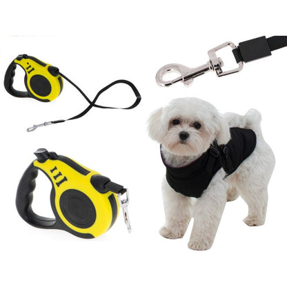 LAISSE RÉTRACTABLE AUTOMATIQUE 3M POUR CHIENS JUSQU'À 8KG