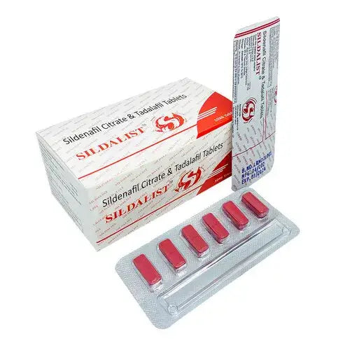 Sildalist 120mg tablets in blister pack and box; dual-action formula for enhanced performance.