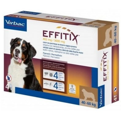 EXTERNES ANTIPARASITÄT FÜR HUNDE 40–60 KG, EFFITIX, 4 PIPETTEN