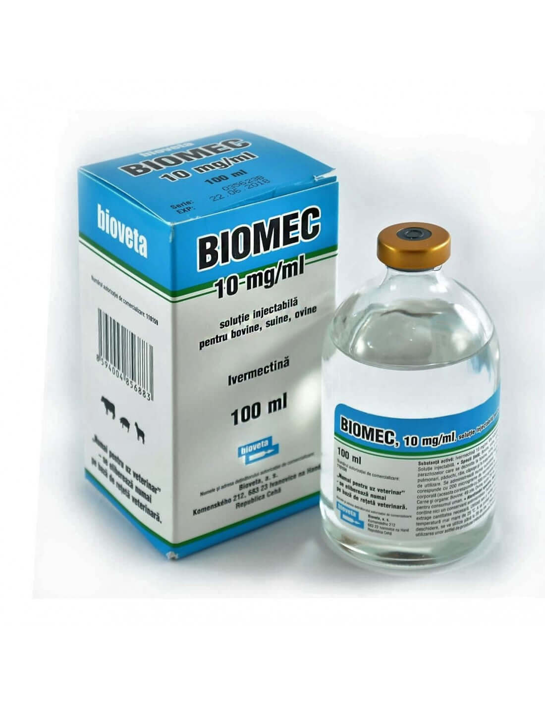 Biomec 10 mg x  20 ml to 500 ml - Effective Injectable Solution for Livestock Parasites