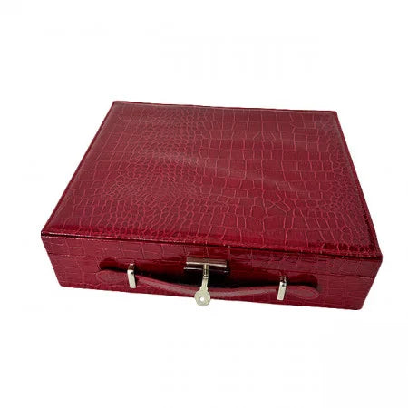 ELEGANTE BOX FÜR ACCESSOIRES UND SCHMUCK, ÖKOLOGISCHES LEDER, ROT