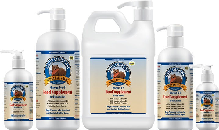 GRIZZLY PLUS HIGH OMEGA 6 ALASKAN SALMON OIL FOR DOGS AND CATS