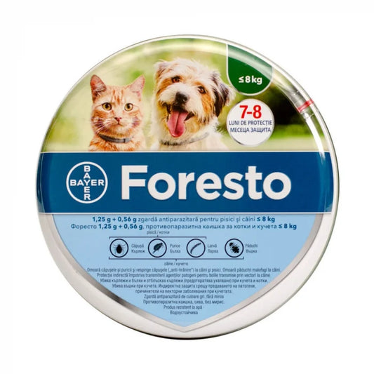 ANTIPARASITIC COLLAR FOR CATS AND SMALL DOGS, FORESTO, 1 PIECE