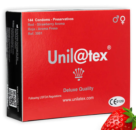 Professional Condoms, Unilatex Red, strawberry flavor, 54 mm, 144 pcs