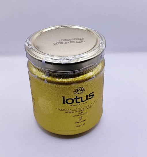 Confiture Aphrodisiaque, LOTUS VIP unisexe, pour puissance, augmentation de la libido et des performances, 240g NATUREL