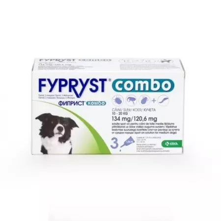 ANTIPARASITIC SOLUTION FOR DOGS 10-20 KG, FYPRYST, 3 PIPETTES