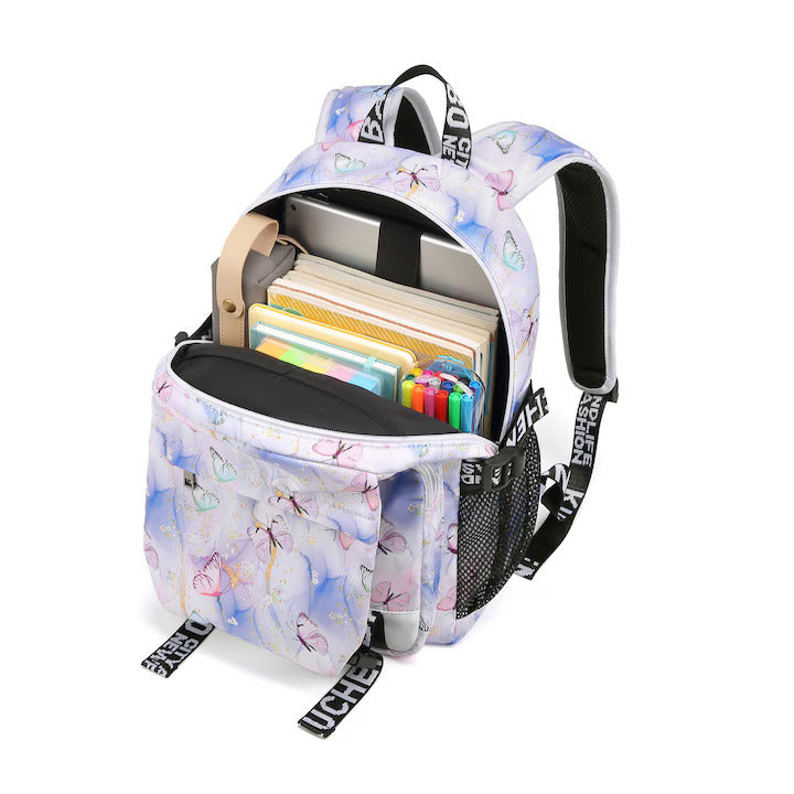 School Children's Backpack 38x27x13 cm, Butterflies print