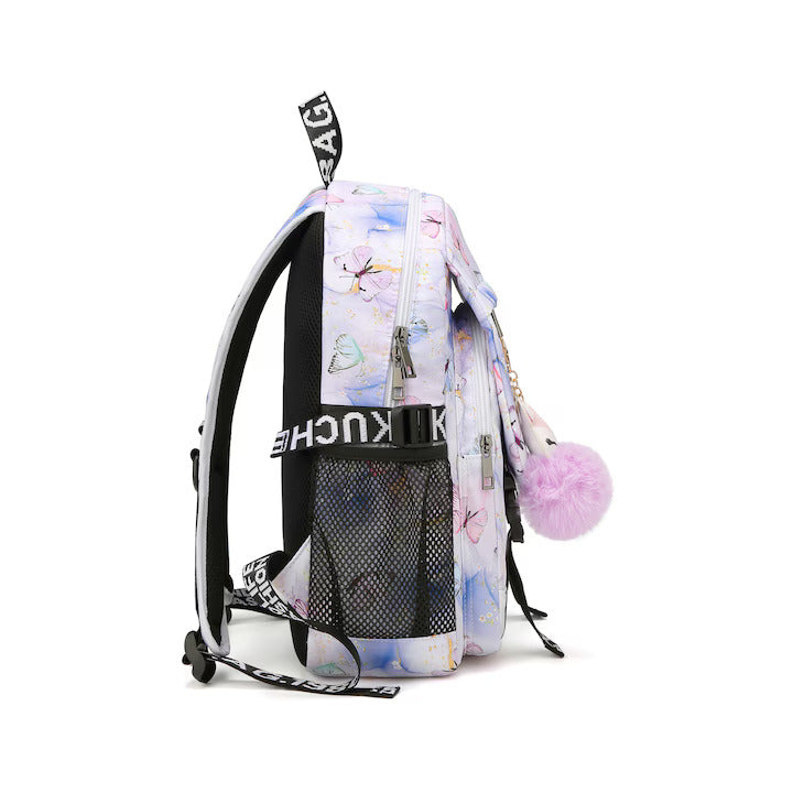 School Children's Backpack – 38x27x13 cm, Butterflies Print