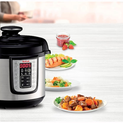 Tefal CY505E30 Electric Pressure Multicooker – 1200W, 5.8L, Black