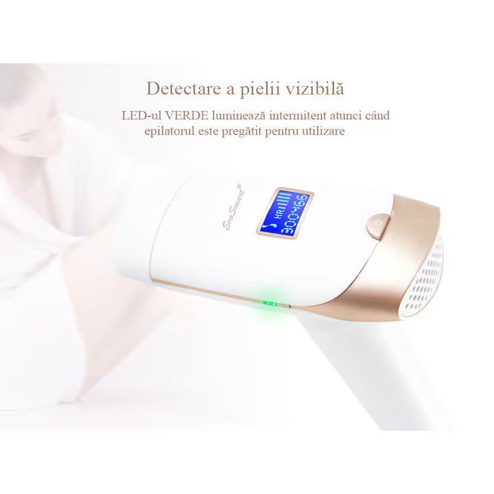 Épilateur IPL EvoSmart™ RX, pour une épilation définitive sans douleur, technologie IPL, 5 niveaux d'intensité, pour femmes et hommes, capteur cutané SmartSkin, mode automatique, avec affichage, 400 000 impulsions