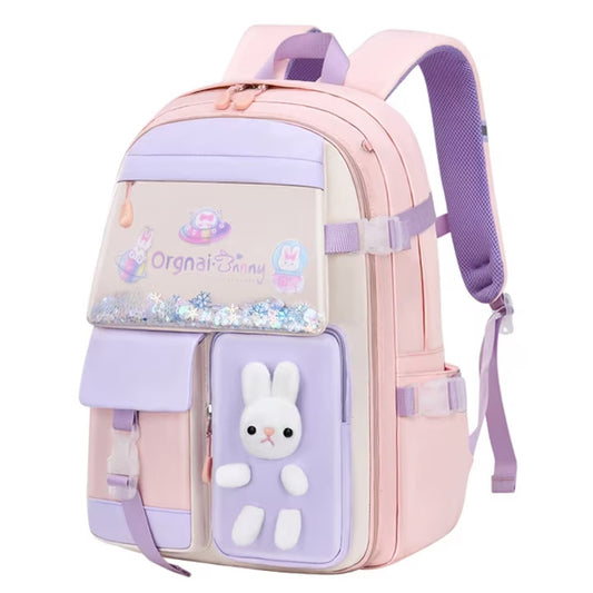 NEVERMORE School Backpack – Bunny Model, Waterproof, 43 x 30 x 14 cm, Pink