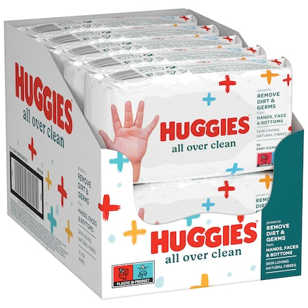 HUGGIES ALL OVER CLEAN LINGETTES HUMIDES, 10 PAQUETS x 56, 560 pc