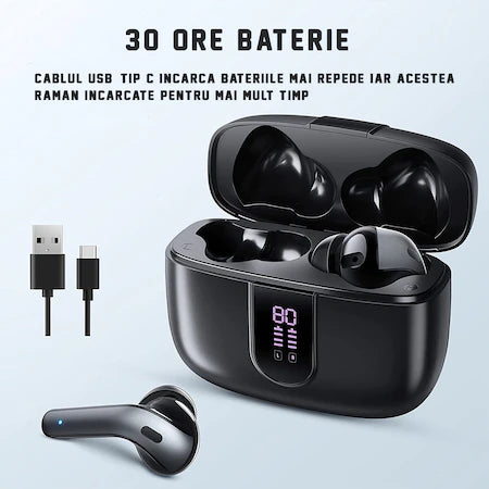 WIRELESS AUDIO HEADPHONES GO4FIT,BLUETOOTH 5.0, TOUCH CONTROL, LED DISPLAY, 30h AUTONOMY