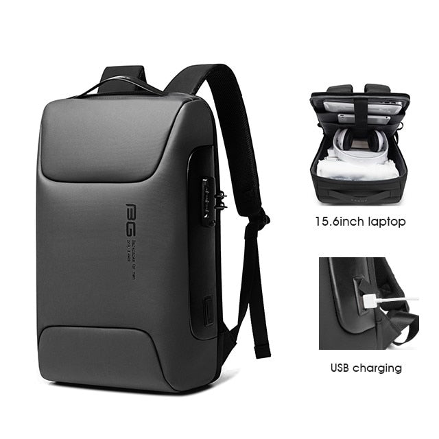 LAPTOP-RUCKSACK 15,6", SMART CASUAL, USB-LADEPORT, BANGE, 49X33X17 cm, Grau