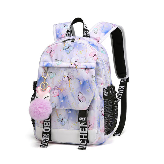 School Children's Backpack 38x27x13 cm, Butterflies print