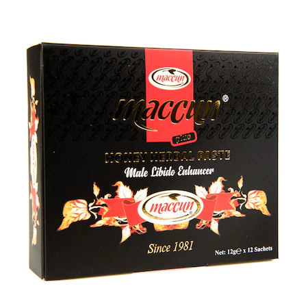 APHRODISIAC MACCUN HONEY HERBAL PASTE 1 BOX OF 12 SACHETS BONUS