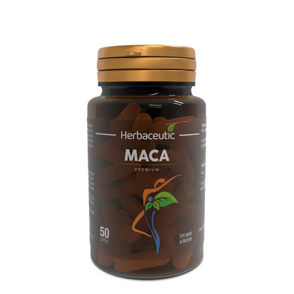 Maca Premium, Herbaceutic Spain, Nahrungsergänzungsmittel für Potenz und Libido, 50 Kapseln