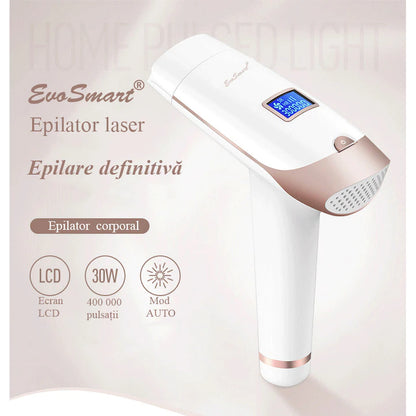 IPL EvoSmart™ RX Epilierer, Für schmerzlose, endgültige Haarentfernung, IPL-Technologie, 5 Intensitätsstufen, Für Frauen und Männer, SmartSkin Hautsensor, Automatikmodus, Mit Display, 400.000 Impulse