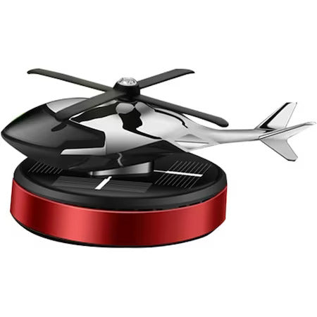 PROMO DIFFUSER CAR AIR FRESHENER WITH SOLAR CHARGE, NON SLIP BASE + BONUS ESSENTIAL OIL  - HELICOPTER MODEL