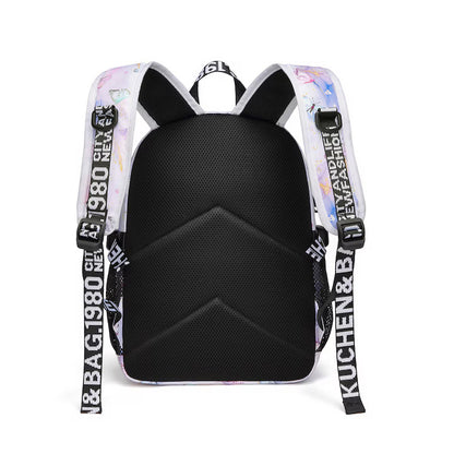 School Children's Backpack 38x27x13 cm, Butterflies print