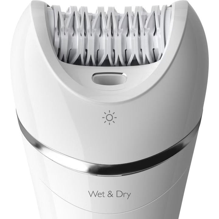 Wet and Dry Epilator Philips BRE710/00, 5 Accessories, 32 tweezers, cordless use, 2 speed settings, opti-light, ceramic discs, Silver