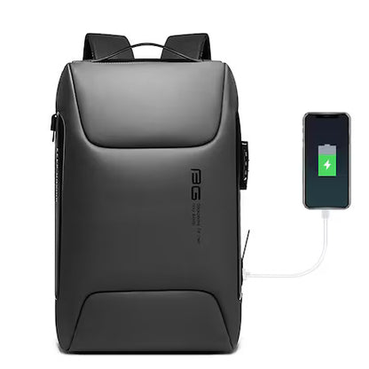 LAPTOP BACKPACK 15.6", SMART CASUAL, USB CHARGING PORT, BANGE, 49X33X17 cm, Gray