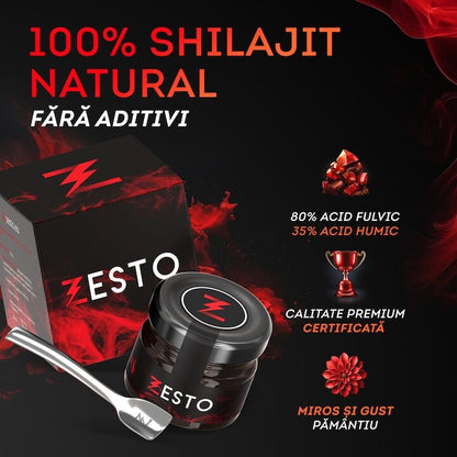 Complément alimentaire, Zesto, 20g, résine Shilajit pure / Mumijo pour l'énergie, le sommeil paisible et la concentration