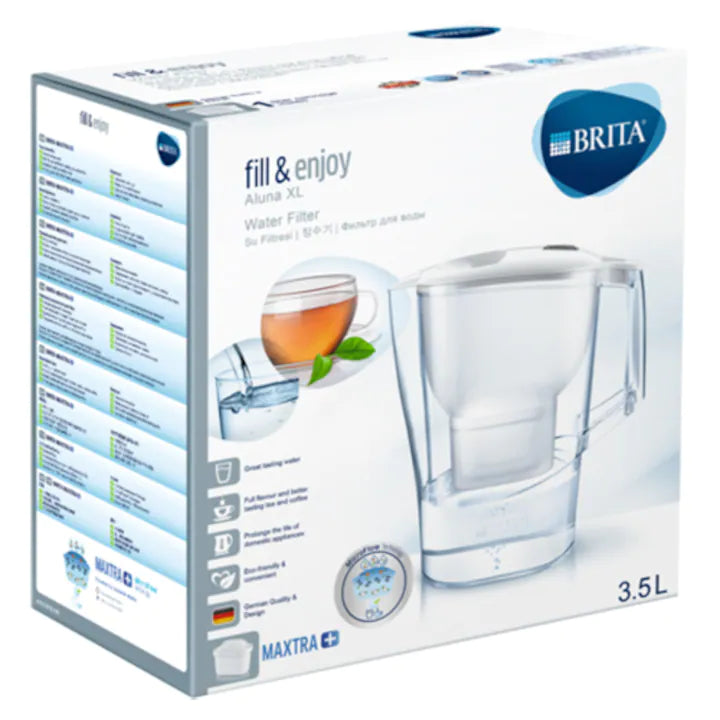 Brita Aluna XL Filter Mug – 3.5L, White + Brita Filter