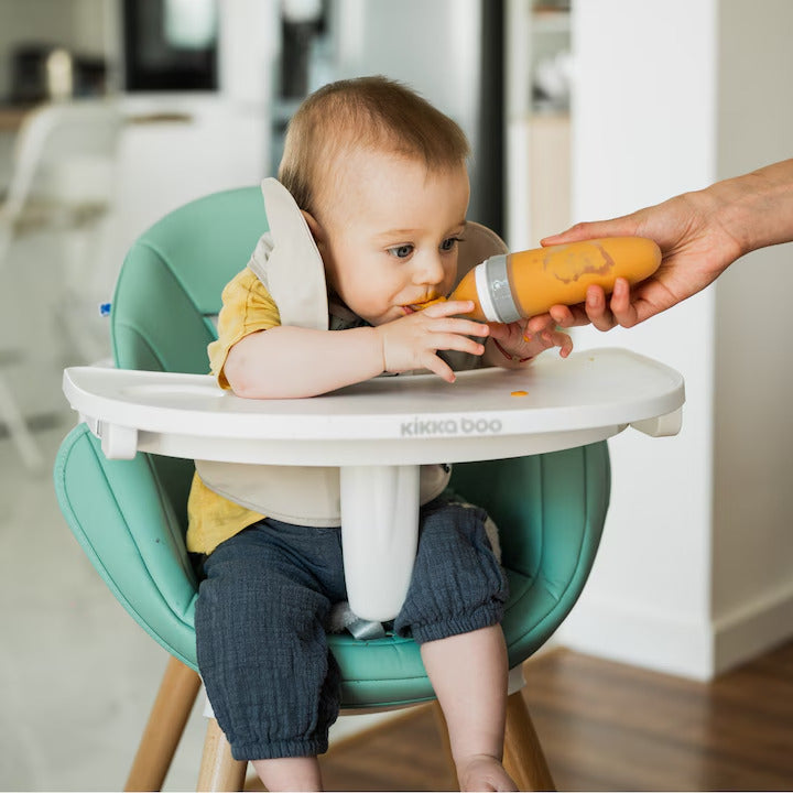 BABY Cuillère en silicone avec réservoir Babysnugg, sans BPA, portable, beige