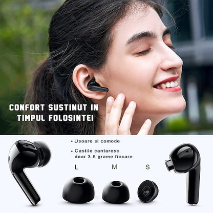 WIRELESS AUDIO HEADPHONES GO4FIT,BLUETOOTH 5.0, TOUCH CONTROL, LED DISPLAY, 30h AUTONOMY