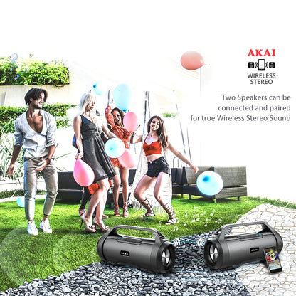 PORTABLE SPEAKER, BLUETOOTH,18 W,WATERPROOF AKAI ABTS-50, FM RADIO, USB, SD CARD