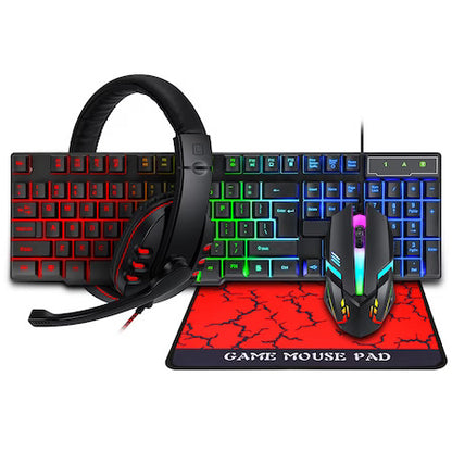 Kinsi 4-in-1 Gaming Kit – RGB Keyboard, Headphones, Mouse & Mousepad